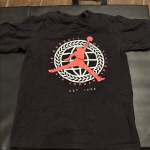 Air Jordan Black T-Shirt with Pink Logo